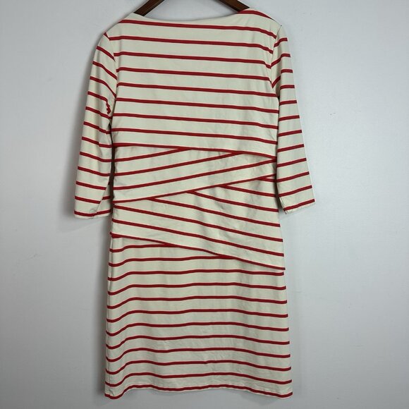J Mclaughlin Nicola 3/4 Sleeve Layered Dress Catalina Cloth Size M Red Stripes - Picture 5 of 9